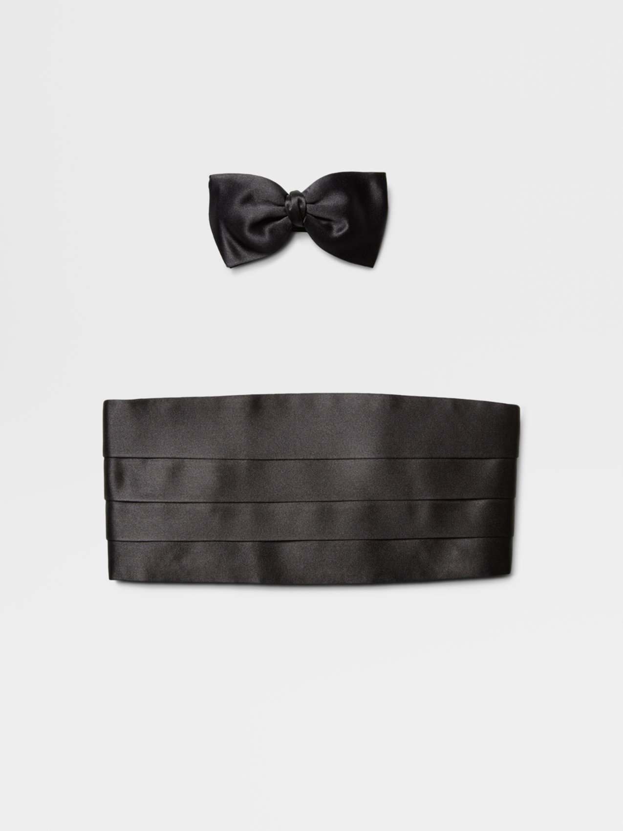 Juego de Faja de Esmoquin y Corbata de Moño de Seda Negra